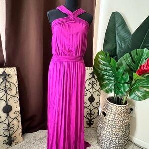 Elegant Plum Halter Maxi Dress